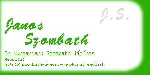 janos szombath business card